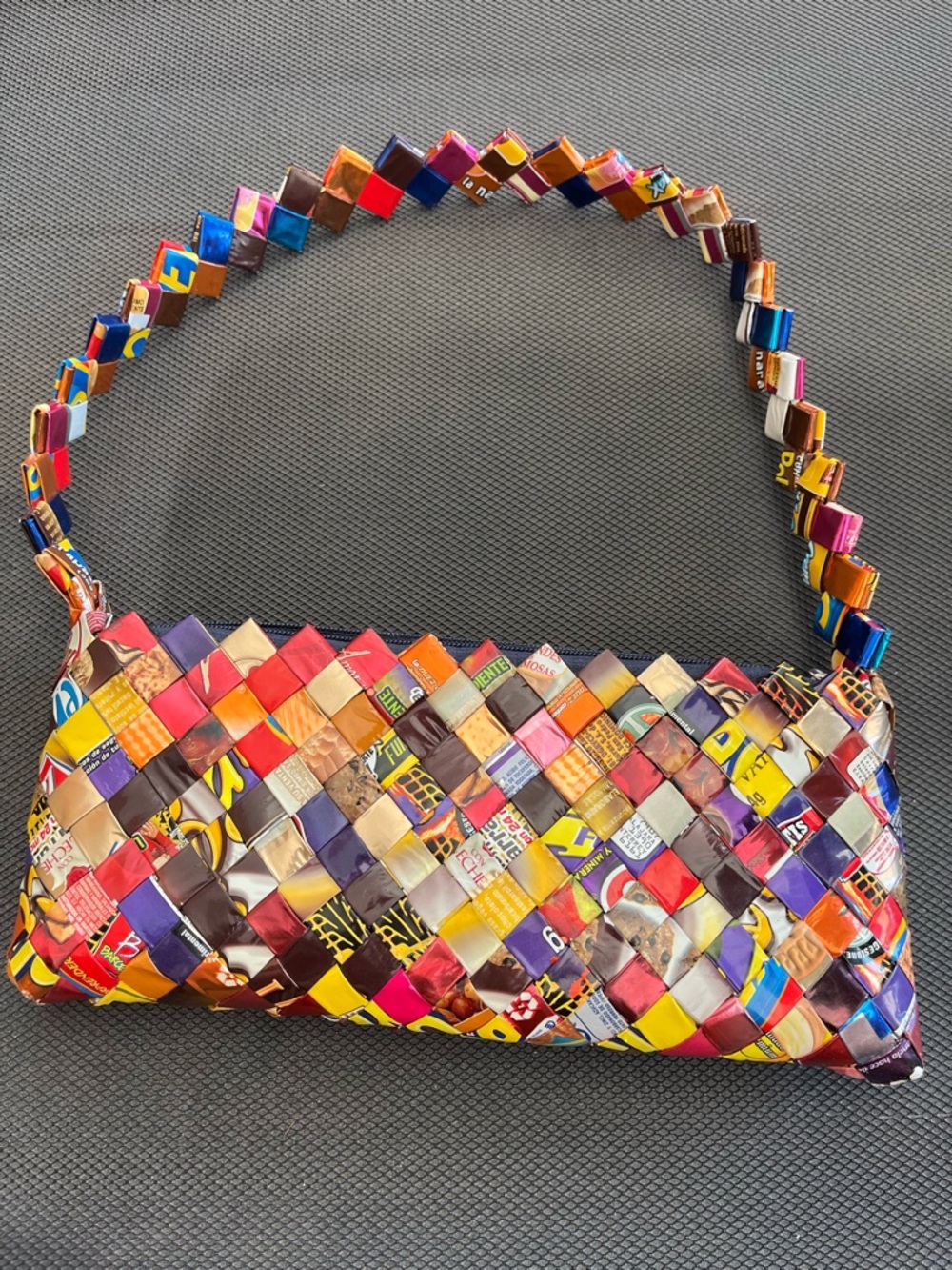 Adorable Vintage Retro Recycled Mexican Candy Wrapper Mini Purse Bag